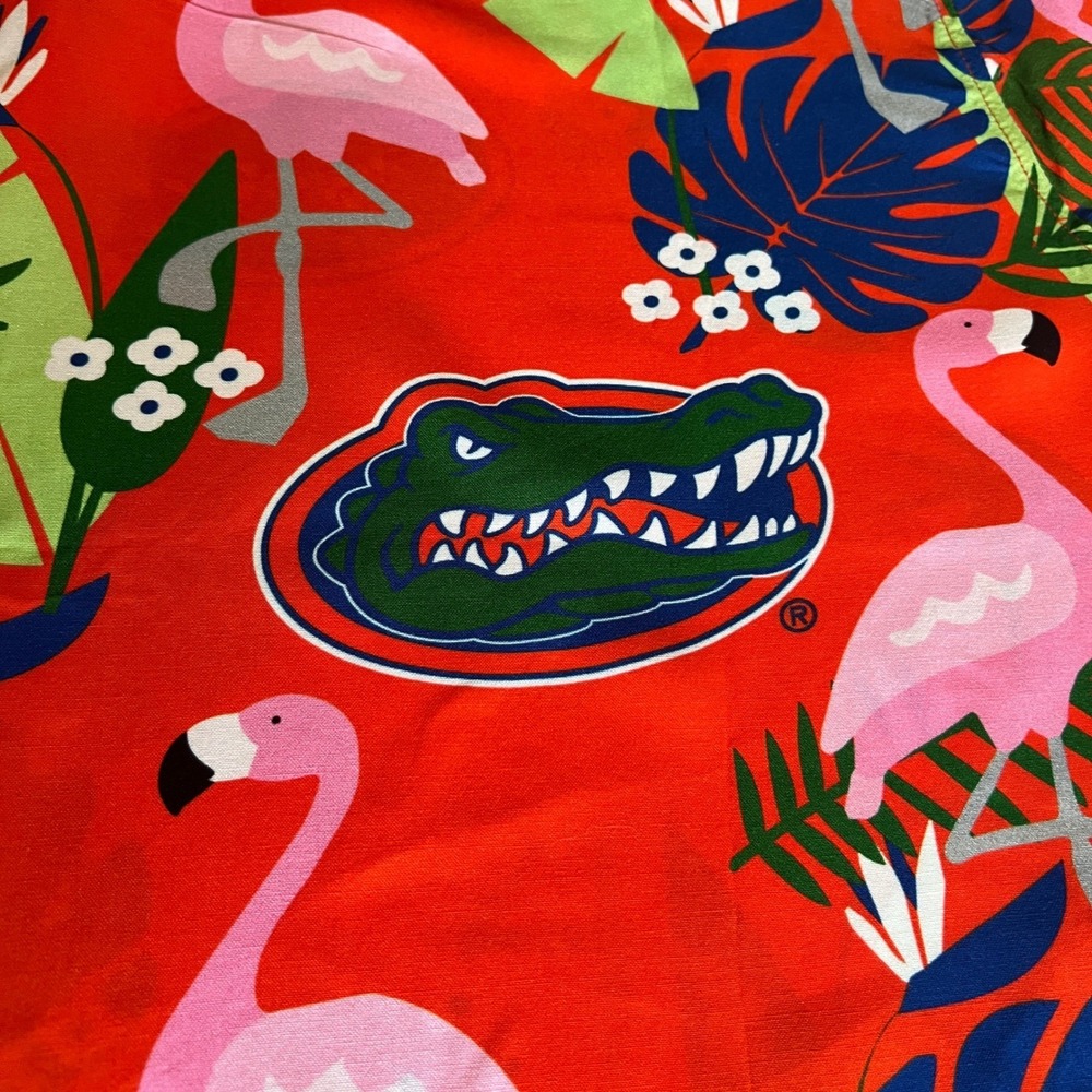 FOCO‎ Florida Gators Mens 2XL Flamingo Tropical Hawaiian Button Up Shirt Red New